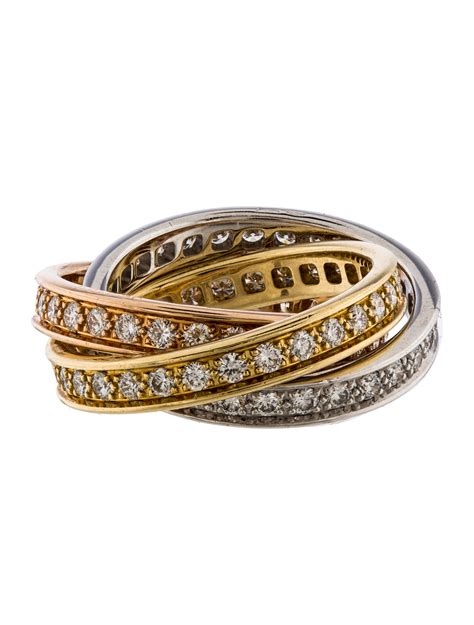 cartier trinity diamond ring replica|cartier rolling ring with diamonds.